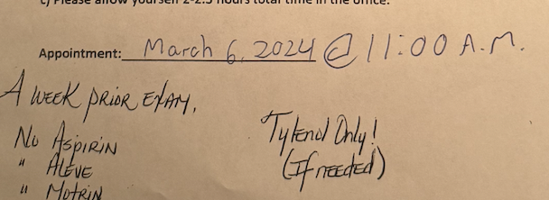 Biopsy schedule