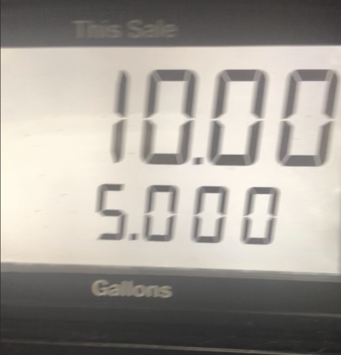 Previous gas receipt