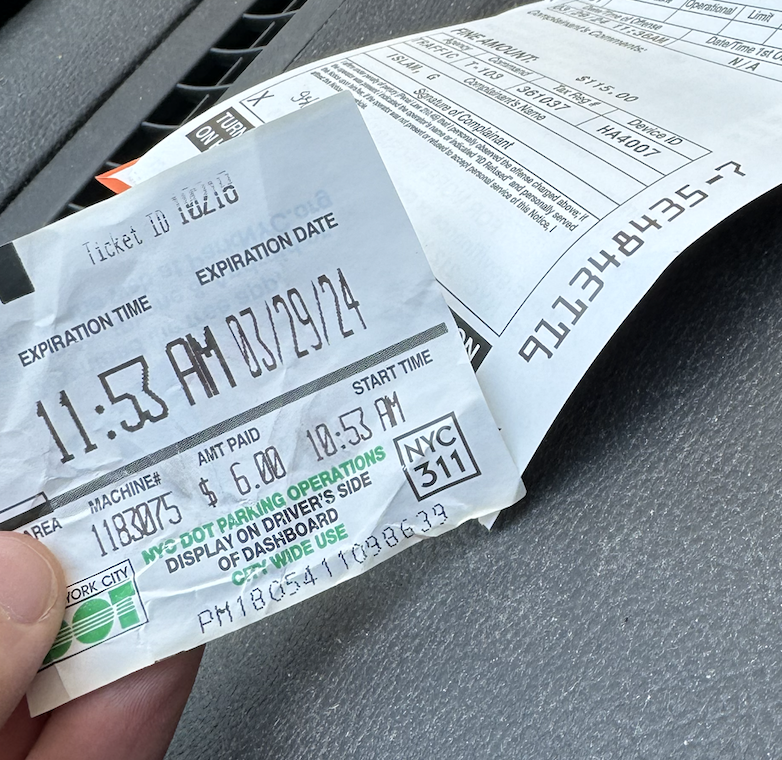 Parking receipt