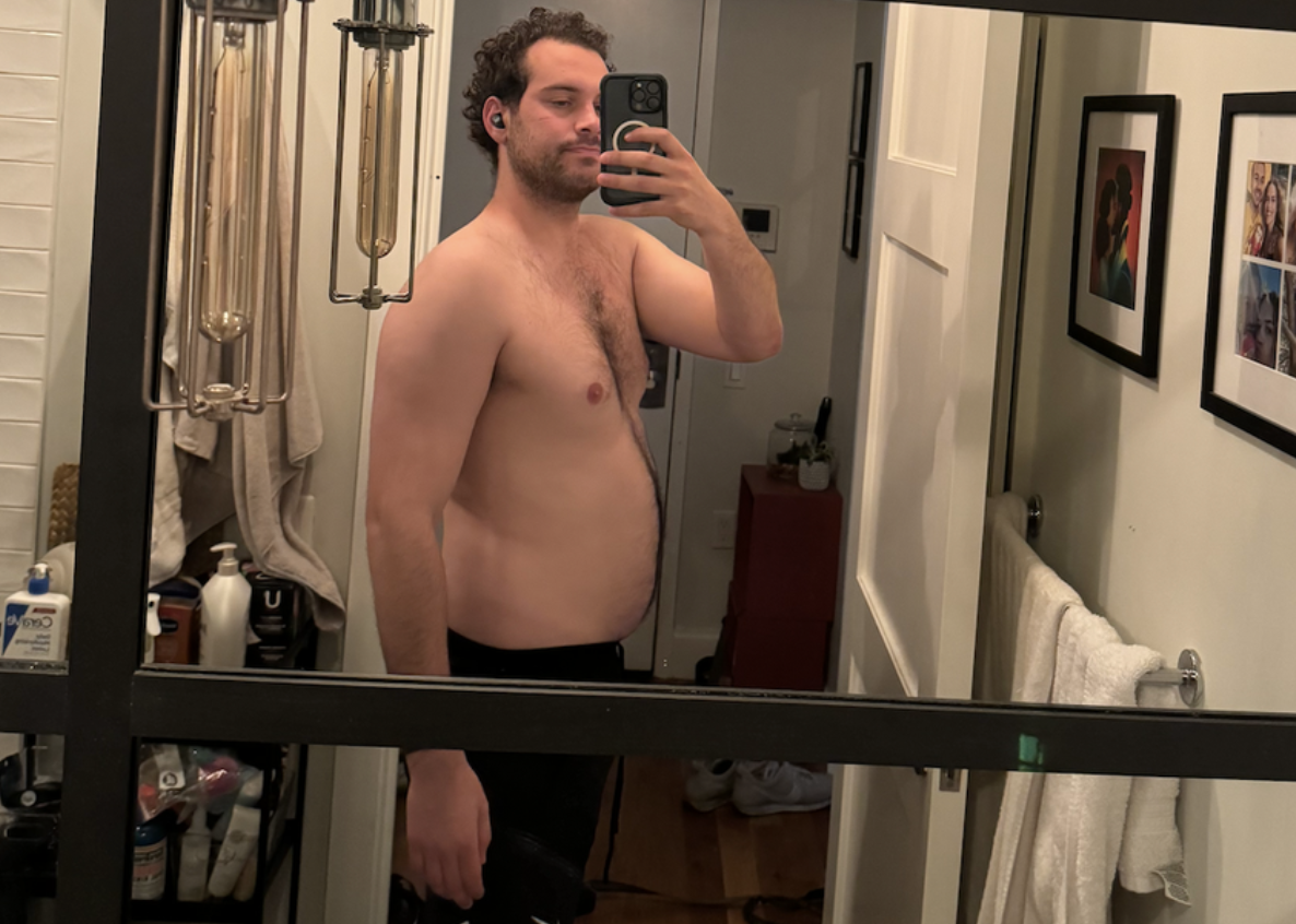 David showing weight gain from steroids