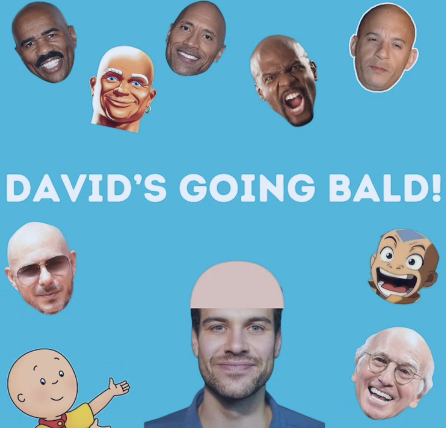 Invitation cover for David's head shaving event made by Mikayla