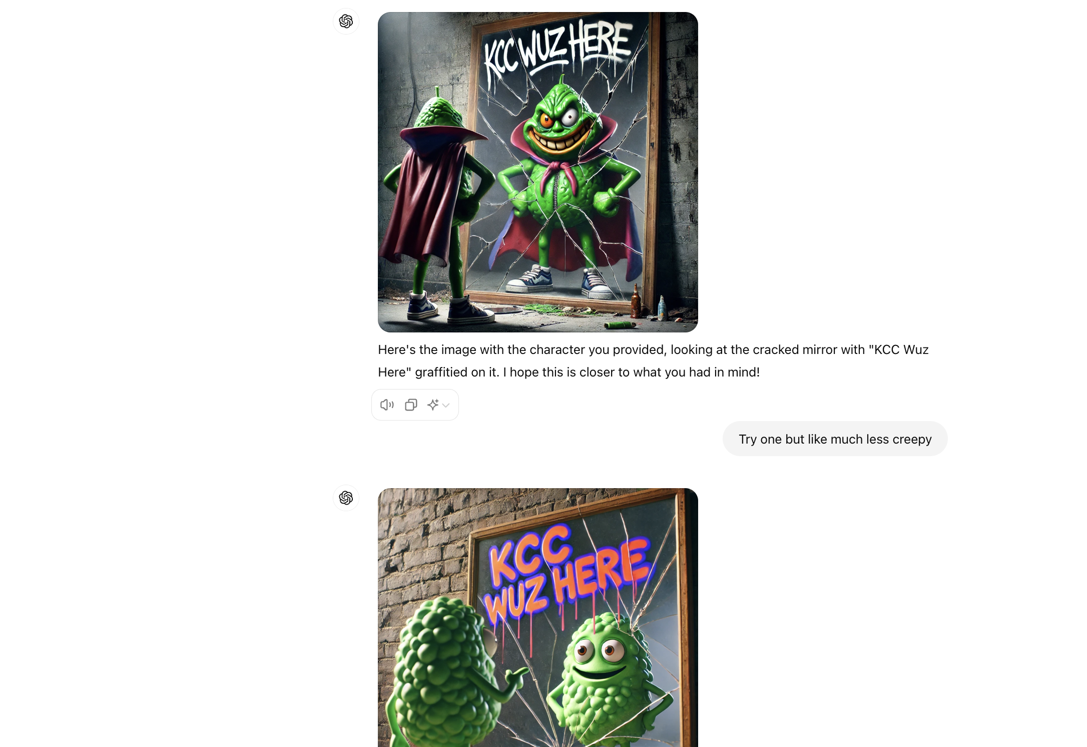 ChatGPT-generated humorous iterations of Limpus tattoo designs