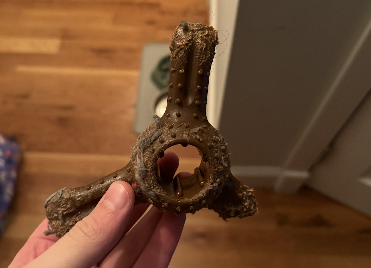 Destroyed 'indestructible' chew toy