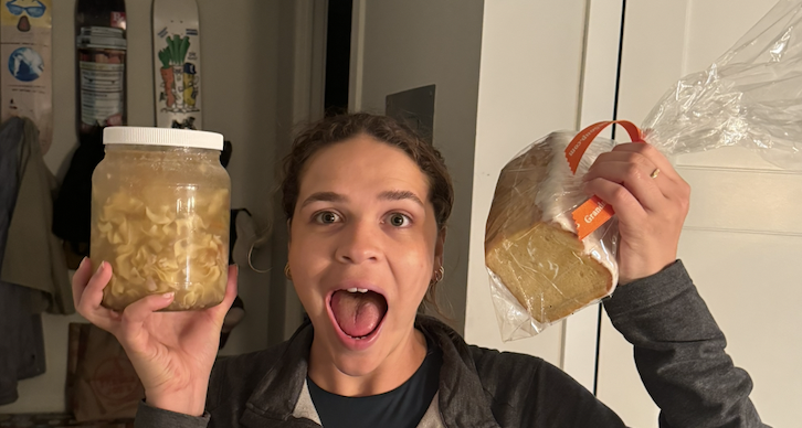 Chicken noodle soup and loaves